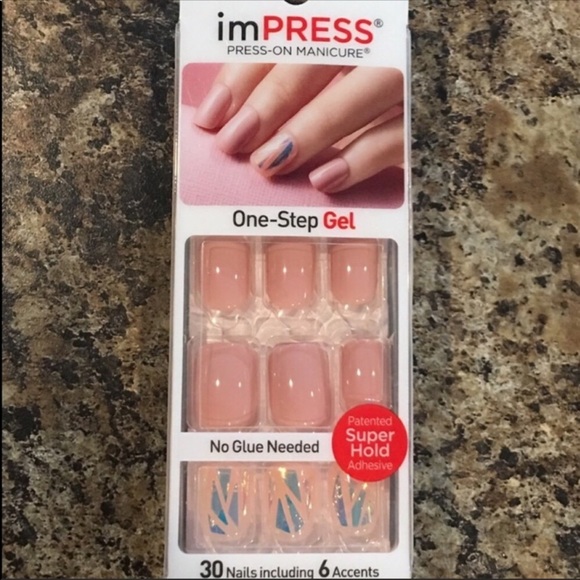 NEW imPRESS Pink & Shattered Glass Accent Nails - Picture 5 of 6